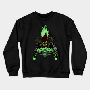 Happy Halloween Spooky Tree Green Crewneck Sweatshirt